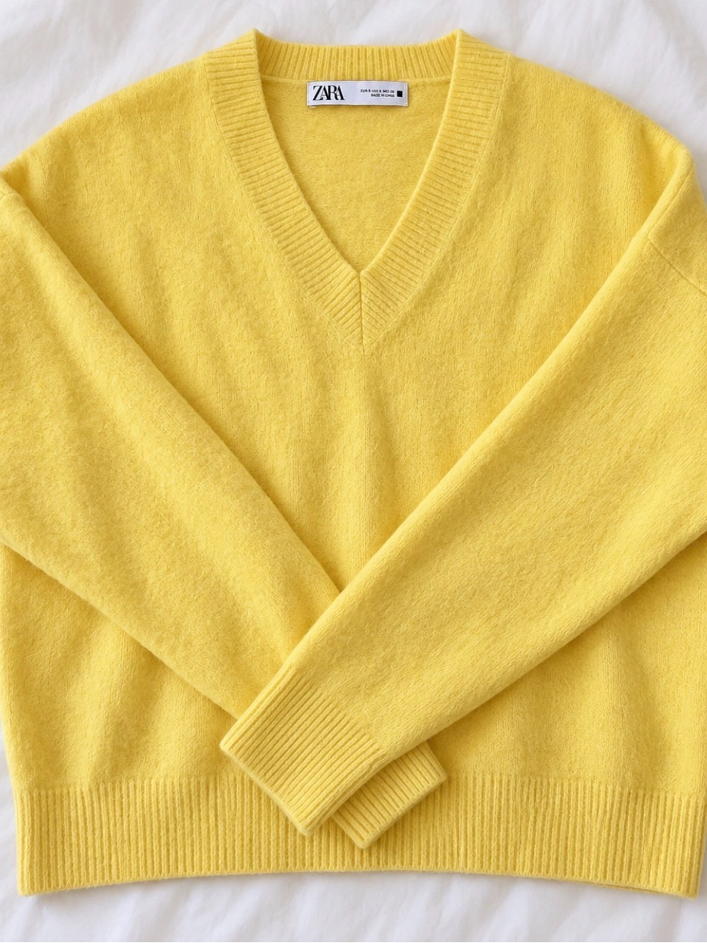 ZARA Bright Yellow V-Neck Sweater